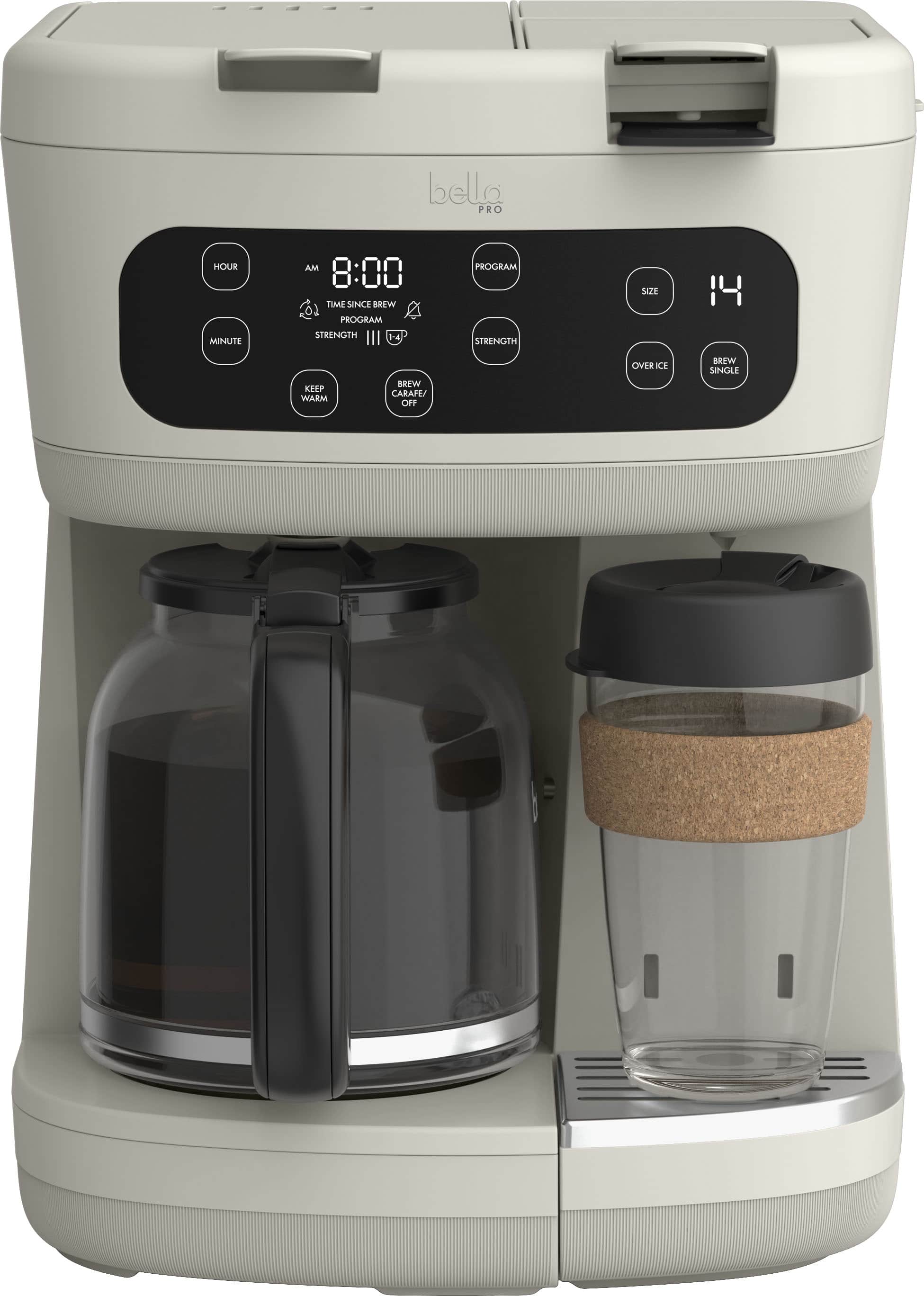 bella PRO - MultiBrew 12-Cup Drip & Single-Serve Coffee Maker - Oatmilk