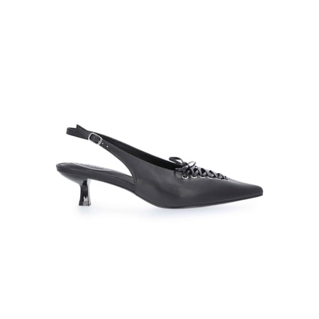 Scoop Women's Slingback Kitten Heels with Lace Up Accents