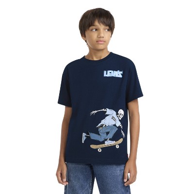 Levi's® Boys' Short Sleeve Skeleton Skate Graphic T-Shirt - Blue L