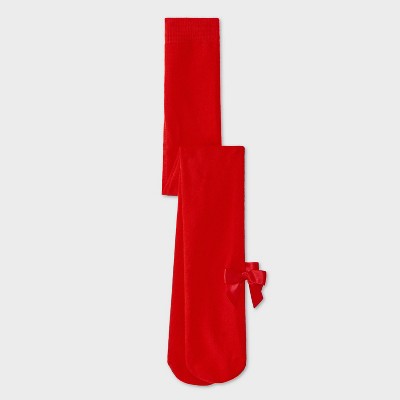 Toddler Girls' Christmas Bow Fashion Tights - Cat & Jack™ Red 4T-5T