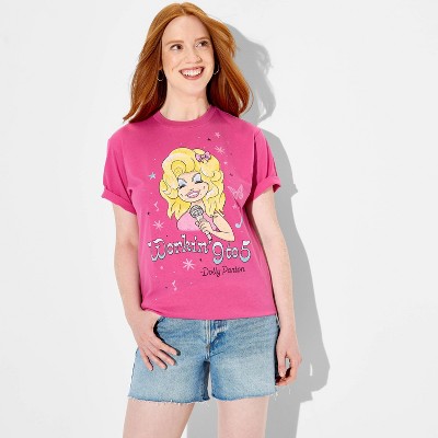 Pride Adult Dolly Parton Short Sleeve T-Shirt - Vibrant Pink XL