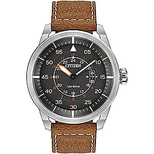 Citizen Eco-Drive Avion 45mm 3-Hand Date Watch w/ Leather Strap $166.95 + Free S&H
