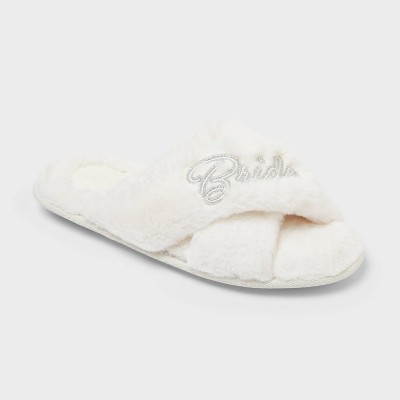 Women's Bridal Slide Slippers - Auden™ Off-White S