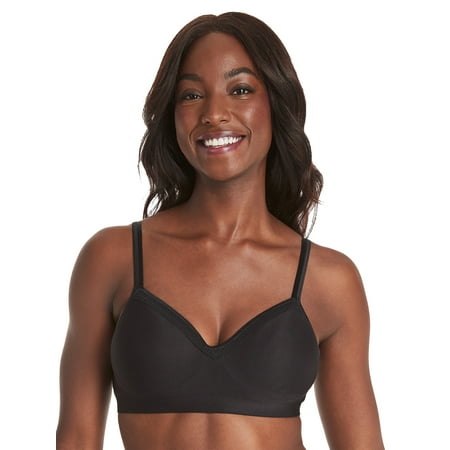 Hanes Womens Wireless Bra, Smooth Comfort Full Coverage Bra, Foam Cups, Convertible Bra Straps