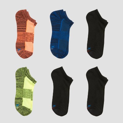 Hanes Premium Boys' 6pk No Show Socks - Colors May Vary M: Knit, Arch Support, Moisture Wicking