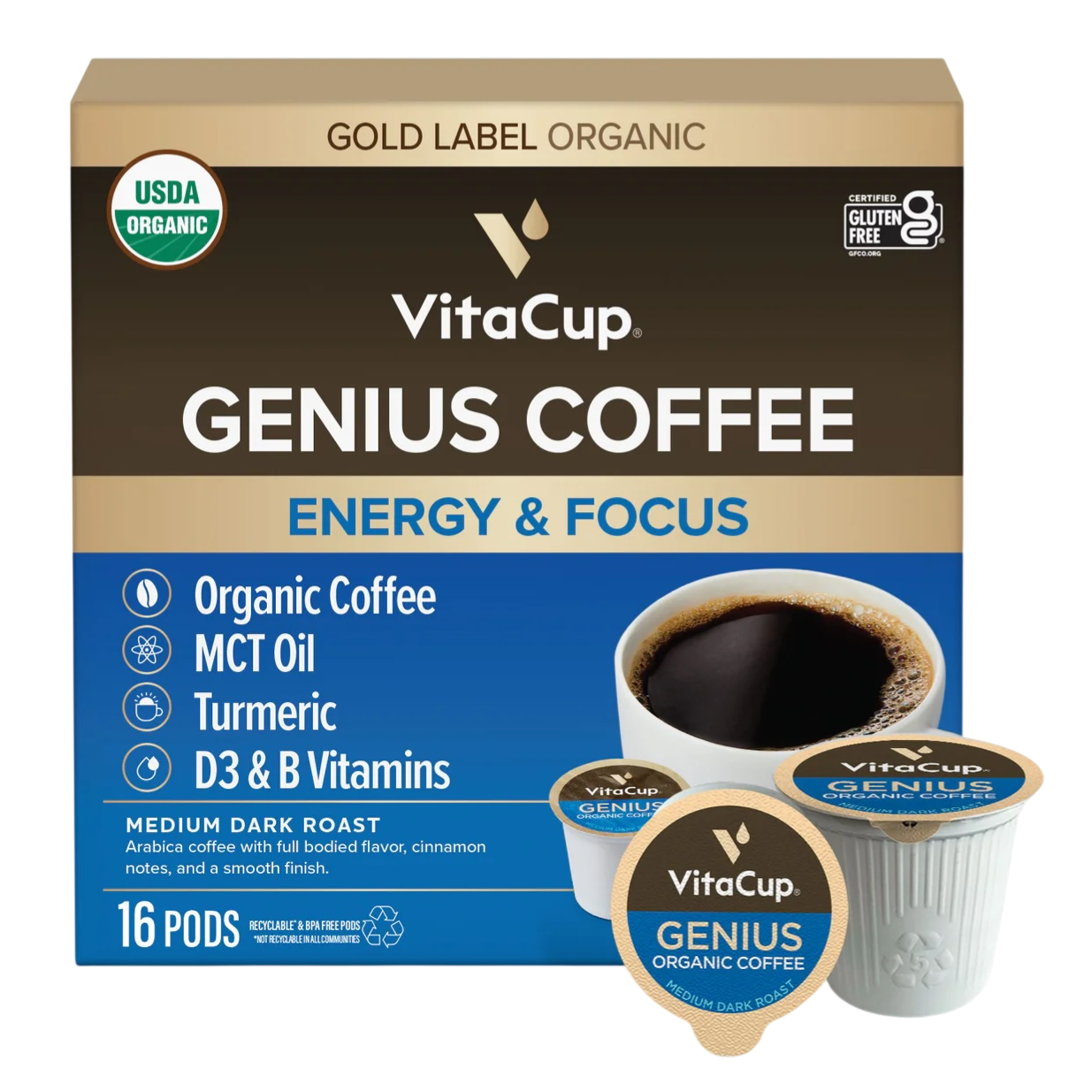 16ct Genius Vitamin Coffee Pods $16