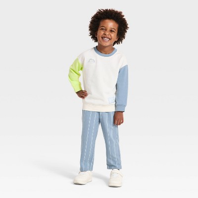 Toddler Boys' 2pc Easter Colorblock Sweatshirt & Pants Set - Cat & Jack™ White 12M