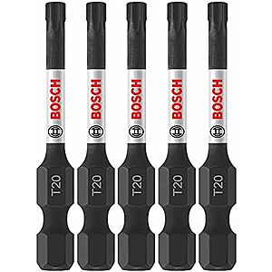 5-Pk Bosch 2" Torx #20 Impact Tough Power Bits $3.85