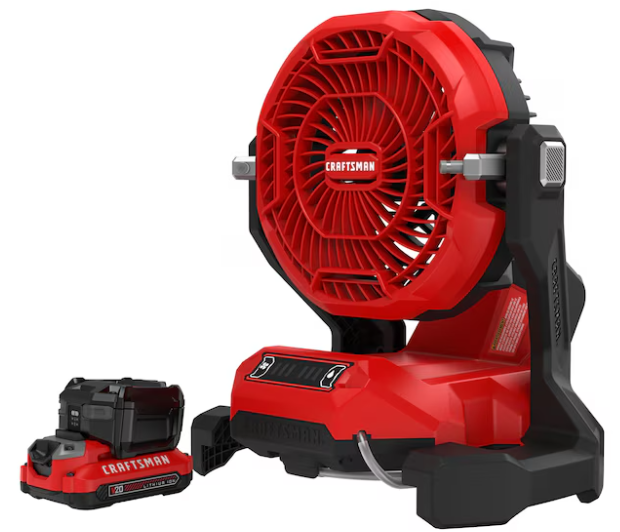 Craftsman 7.5" V20 Cordless Misting Fan Kit w/ 1.5Ah Battery & Charger Lowe's