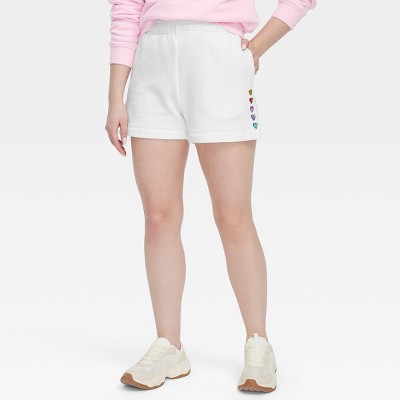 Women's Disco Hearts Shorts White - Roller Rabbit x Target M