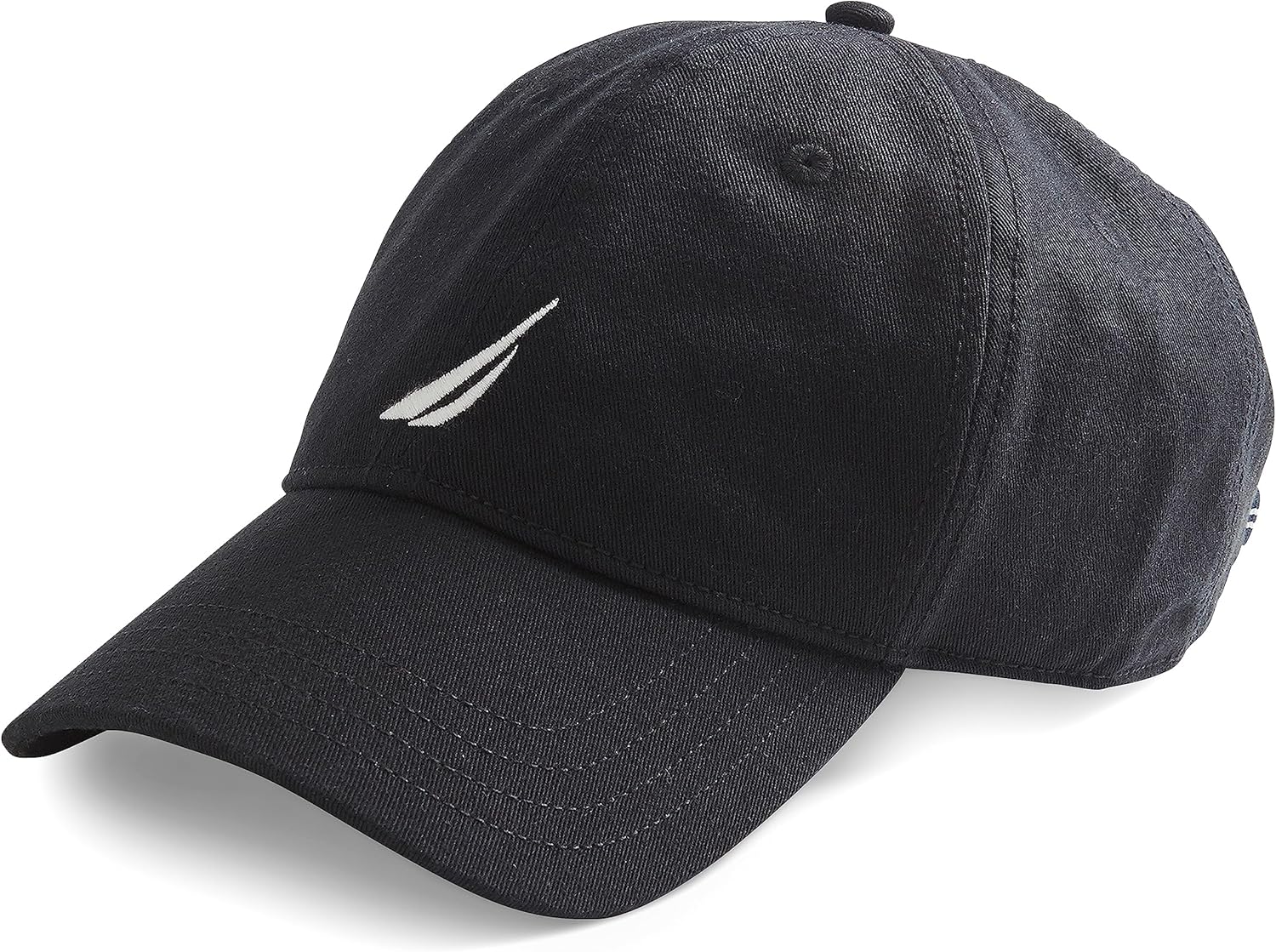 Nautica Mens Classic Logo Adjustable Baseball-Cap Hat Baseball caps, True Black, One Size US