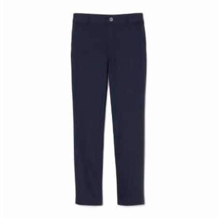 French Toast Girls' Straight Leg Pull-On Uniform Pants - navy, 10 (Big Girls)