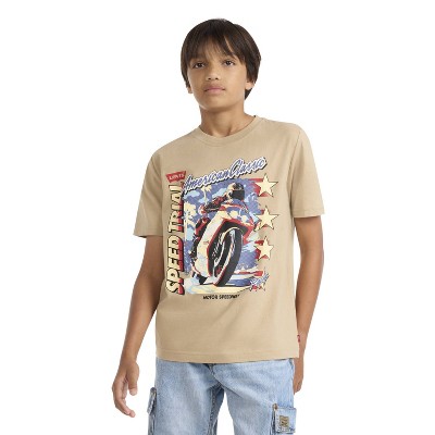 Levi's® Boys' Short Sleeve Speed Trails Graphic T-Shirt - Tan M