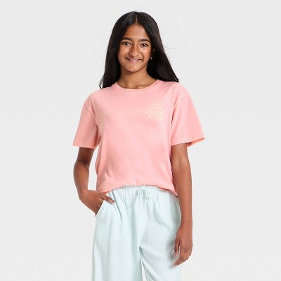 Girls' Tweety Bird Surf Club Short Sleeve Oversized Graphic T-Shirt - Pink S