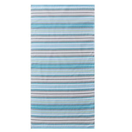 Better Homes & Gardens Coastal Tropez Striped Blue & Gray Cotton-Blend Beach Towel