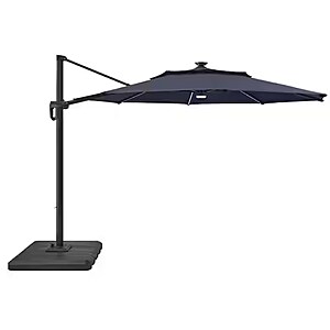 Hampton Bay 11-Ft Aluminum Cantilever Solar LED Patio Umbrella (Midnight Blue) $199 & More + Free S&H