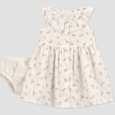 Carter's Just One You® Baby Girls' Bunny Floral Dress - Ivory 6M