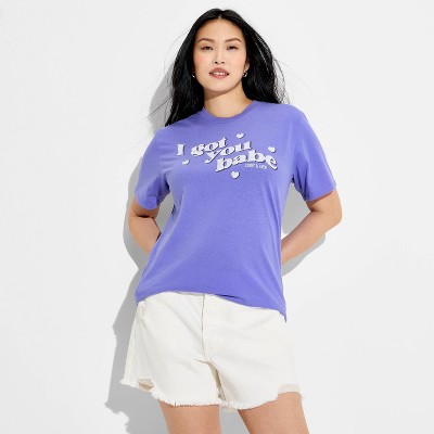 Pride Adult I Got You Babe Short Sleeve T-Shirt - Purple L