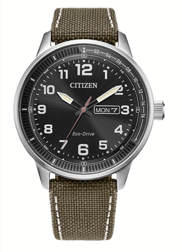 Citizen Eco-Drive 42mm Weekender Analogue Watch w/ Green Nylon Band eBay