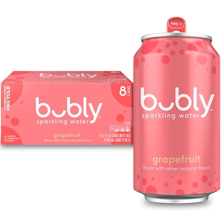 bubly Sparkling Water, The Super Mario Galaxy Movie Grapefruit, Zero Sugar & Zero Calories, 12 fl oz Cans (8 pack)
