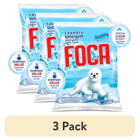 (3 pack) Foca Laundry Detergent, Household Use, All Ages, Biodegradable & Phosphate-Free, Powder Detergent with Anionic Surfactant 70.54 oz