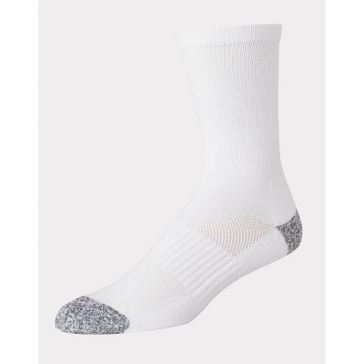 Hanes Moves Premium Men's Performance Crew Socks 4pk - White 6-12: Breathable, Moisture Wicking, Arch Support