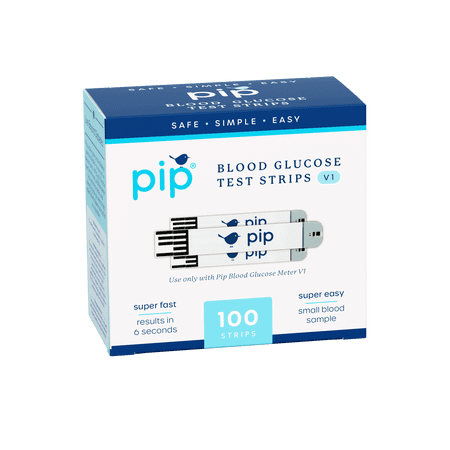 Pip V1 Blood Glucose Test Strips, 100 Count - Diabetic Test Strips for Daily Blood Sugar Testing
