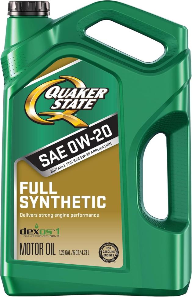 Quaker State Full Synthetic 0W-20 Motor Oil (5 Quart) Amazon