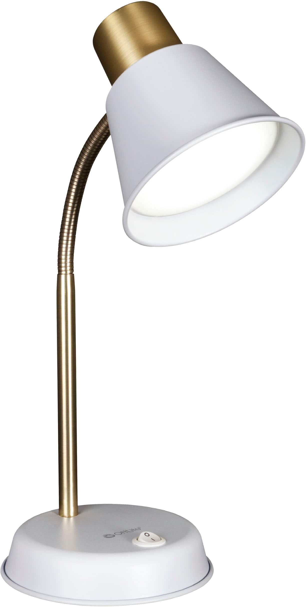 OttLite - Beam LED Desk Lamp w/Gold Accents - White