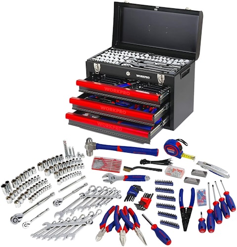 WorkPro 408-Piece Mechanics Tool Set w/ Tool Box