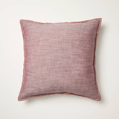 26"x26" Euro Square Throw Pillow Burgundy - Hearth & Hand™ with Magnolia