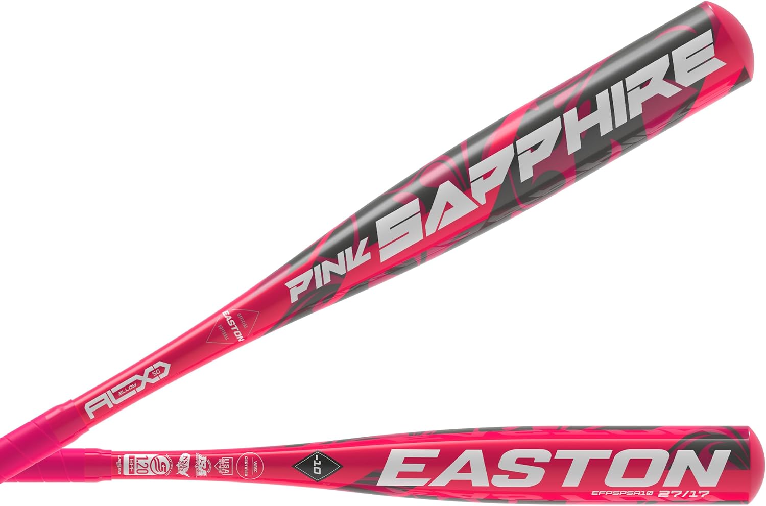 Easton | Pink Sapphire Fastpitch Softball Bat | Approved for All Fields | 26' | -10