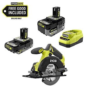 RYOBI ONE+ 18V 5-1/2" Circular Saw Kit w/ 4 Ah Battery, 2 Ah Battery & Charger $99 + Free S&H