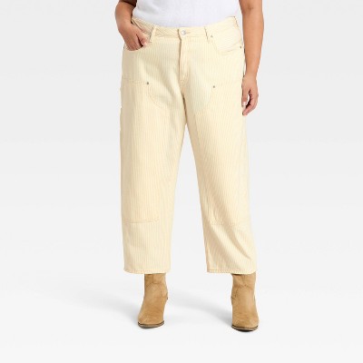 Women's Mid-Rise Painter Boyfriend Jeans - Universal Thread™ Khaki 12
