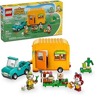 LEGO Animal Crossing Leif's Caravan & Garden Shop Building Toy - Gift for Birthdays - Animal Crossing Toy Figure and Playset for Kids, Girls and Boys, Ages 7+ - 77054
