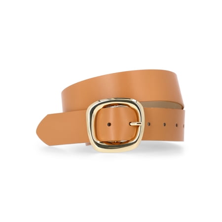 Time and Tru Women's Buckle Belt, L, Tan