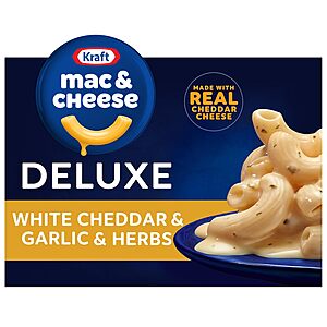 11.9-oz Kraft Deluxe White Cheddar & Garlic & Herbs Mac & Cheese $1.75 w/ S&S