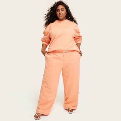 Women's High-Rise Boxer Sweatpants - Parke x Target Peach Orange 2X
