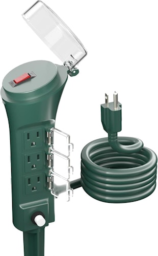 BN-LINK Outdoor 6-Foot Extension Cord Stake with 6 Outlets