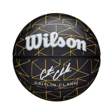 Wilson Caitlin Clark Repetition Outdoor Basketball - Black/Yellow, Size 7 - 29.5"