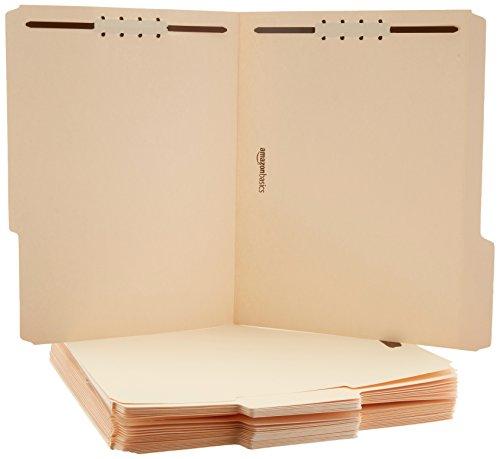 100-Pack Amazon Basics Manila File Folders w/ Fasteners Amazon