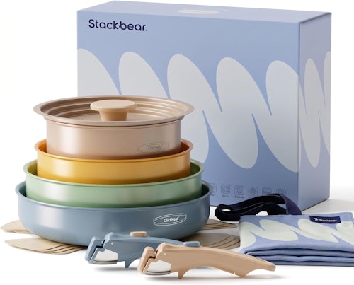Stackbear 12-Piece Ceramic Nonstick Cookware Set