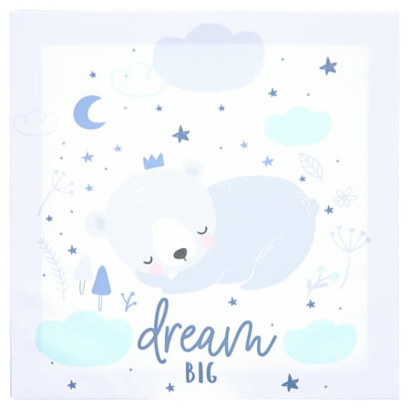 American Kids Woodland White Dream Big Canvas Wall Art for Nursery Room Décor