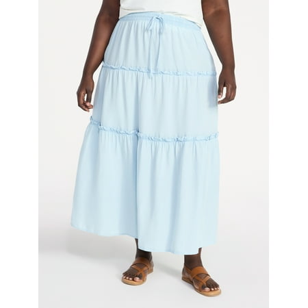Terra & Sky Women's Plus Tiered Maxi Skirt, Sizes 0X-5X