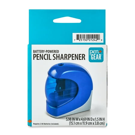 Pen+Gear Battery-Operated Pencil Sharpener, Blue