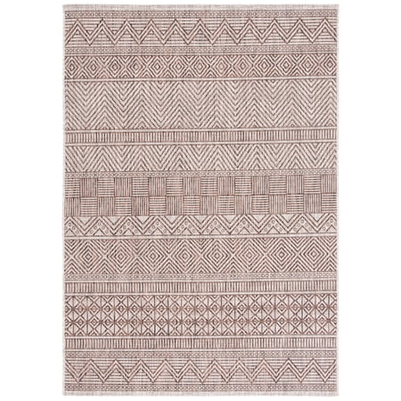 SAFAVIEH Courtyard Altan Geometric Indoor/Outdoor Area Rug, Grey/Brown, 8' x 10'