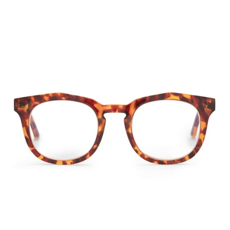 Compliments by DIFF Eyewear Rowan Blue Light Reading Glasses Amber Tortoise +1.0