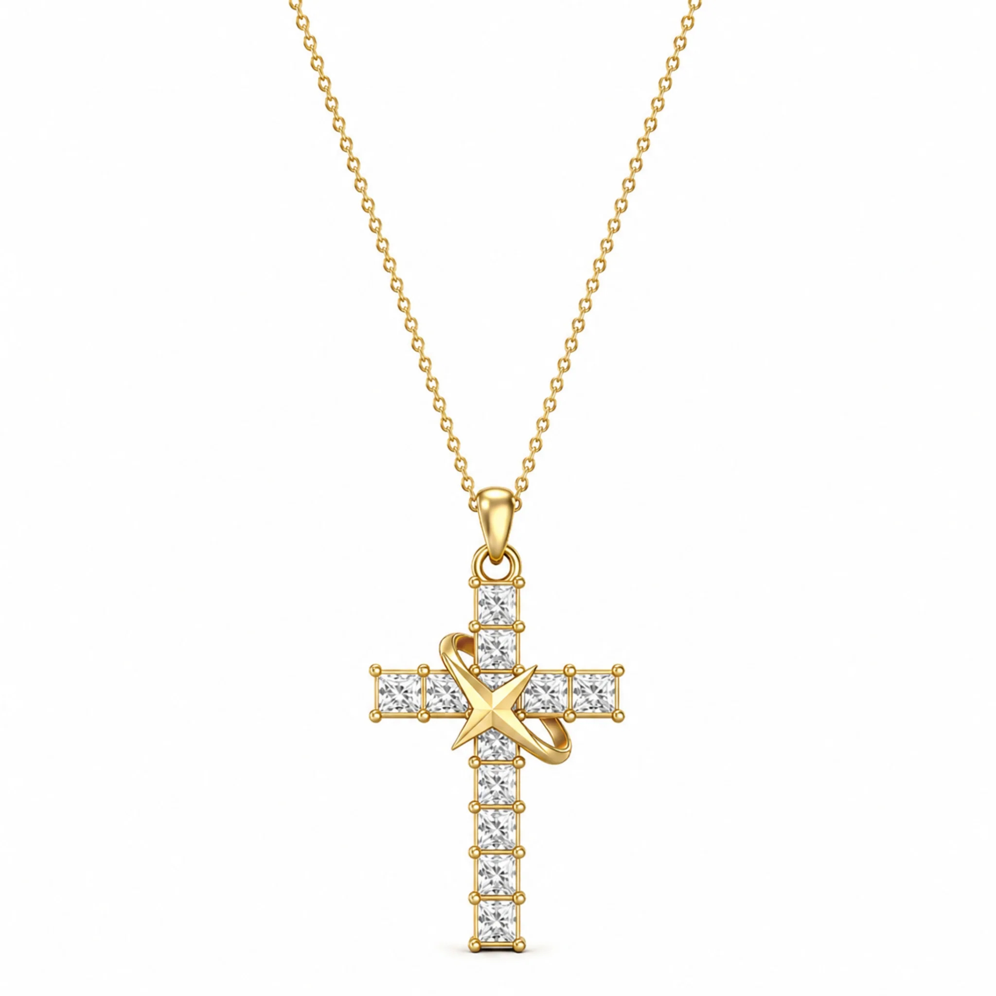 Crystal Cross Necklace Now 82% Off