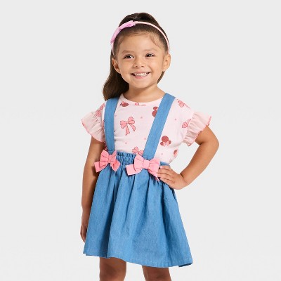 Toddler Girls' 2pc Disney Minnie Mouse T-Shirt & Skirt Set - Blue 5T