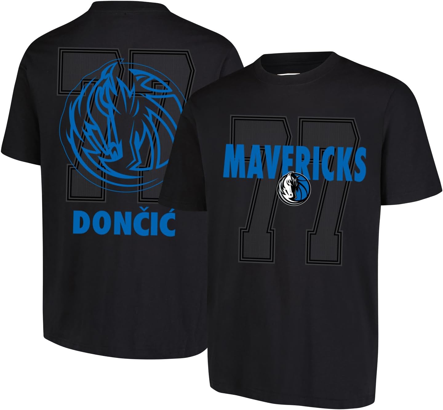 Ultra Game Men's NBA Official Super Soft Fly High Players T-Shirt, Dallas Mavericks, Luka Doncic, Black, X-Large